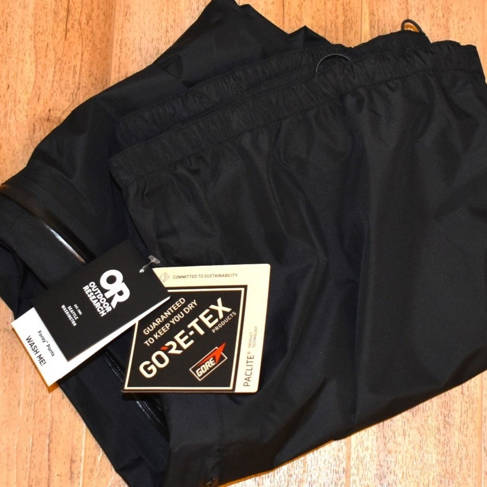 Outdoor Research Foray Pants‎ Mens 3XL Black New Paclite Rain Shell